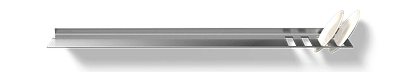 Aluminium wandplank met bordenrek Van Strackk Bovenaanzicht 1280x230 pxl