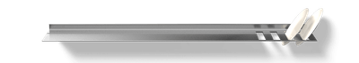Aluminium wandplank met bordenrek Van Strackk Bovenaanzicht 1280x230 pxl