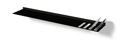 Zwarte wandplank met bordenrek Van Strackk In perspectief 1280x430 pxl