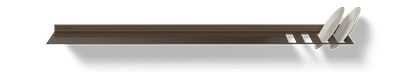 Wandplank met bordenrek In brons Van Strackk Bovenaanzicht 1280x230 pxl