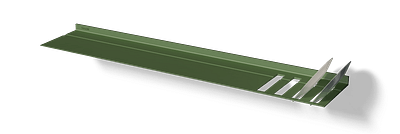 Wandplank met bordenrek In groen Van Strackk In perspectief 1280x430 pxl