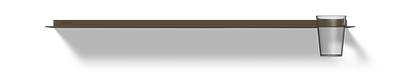 Wandplank in brons met vaas Van Strackk Vooraanzicht 1280x230 pxl