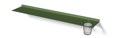 Wandplank met vaas In groen Van Strackk In perspectief 1280x430 pxl