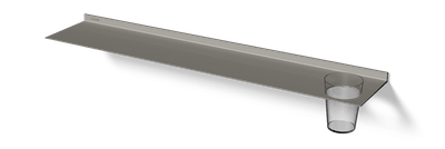 Zilvergrijze wandplank met vaas Van Strackk In perspectief 1280x430 pxl